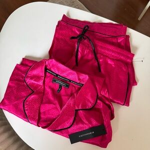 BCBG MAXAZRIA Pink Robe + Pants Sleep/ Loungewear Set